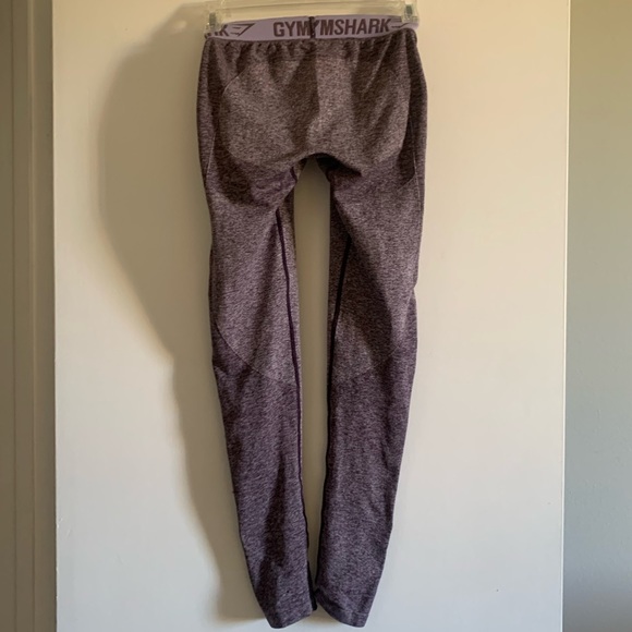 Gymshark Purple Flex Seamless Elastic Waist Mid Rise Logo Leggings size Small - Picture 4 of 5